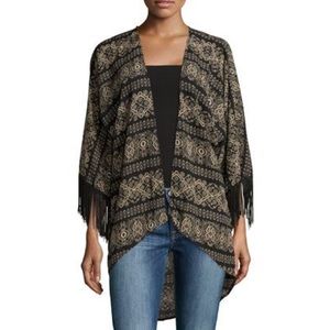 Romeo & Juliet Couture | Black Fringe Kimono